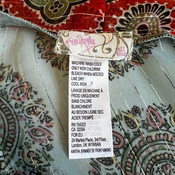 FREE PEOPLE Kantha Shimmer Tie Front Kimono, Size OS - Picture 6 of 10